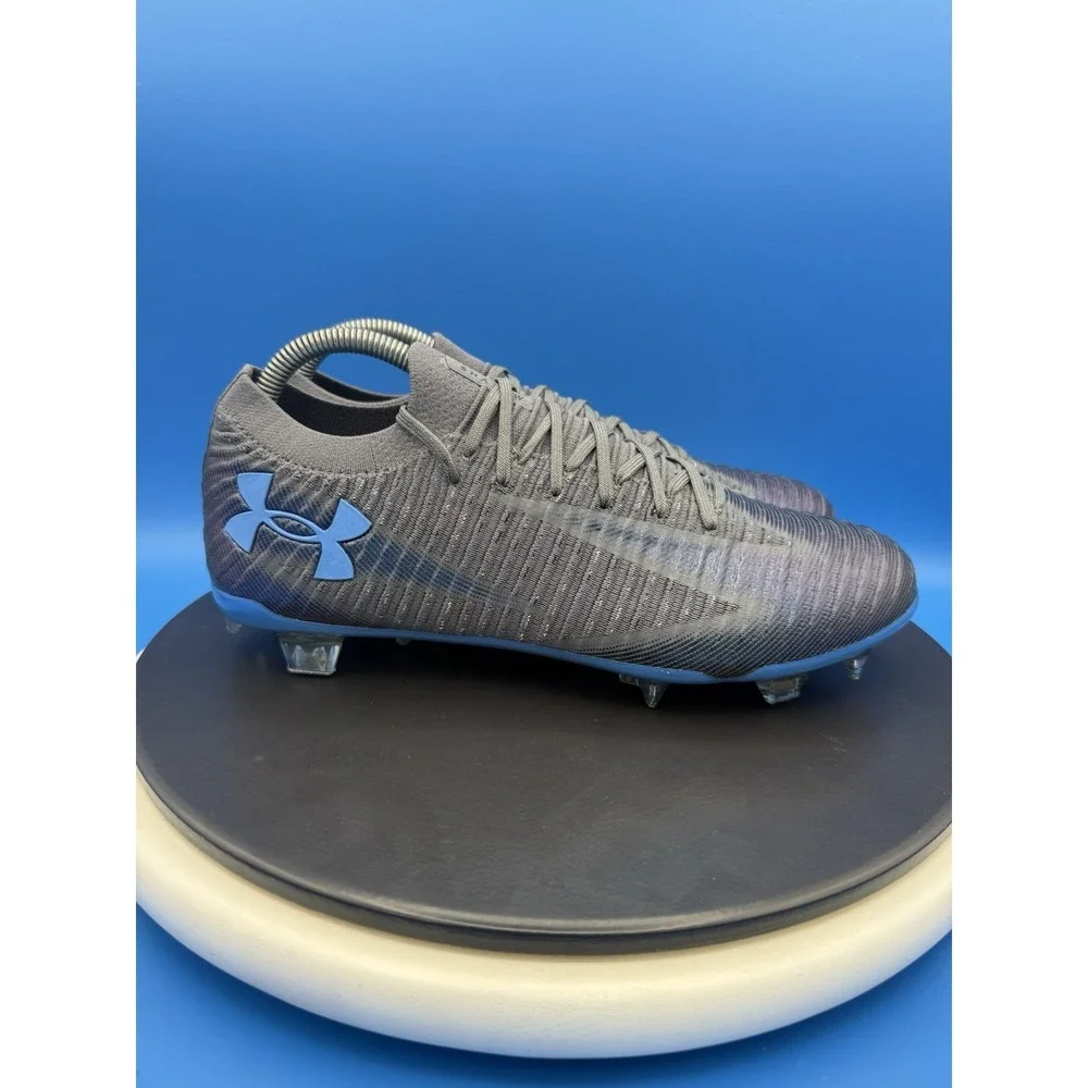 Under Armour Shadow Elite 3‎ FG Men's Size 8 Gray Blue Soccer Cleats 3028288-026